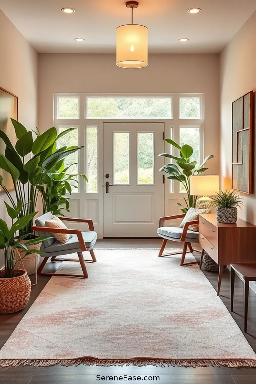 25 Ways to Incorporate Pastels in a Mid Century Modern Entryway Style 5 Use Pastel Area Rugs for 25 Ways to Incorporate Pastels in a Mid Century Modern Entryway Style