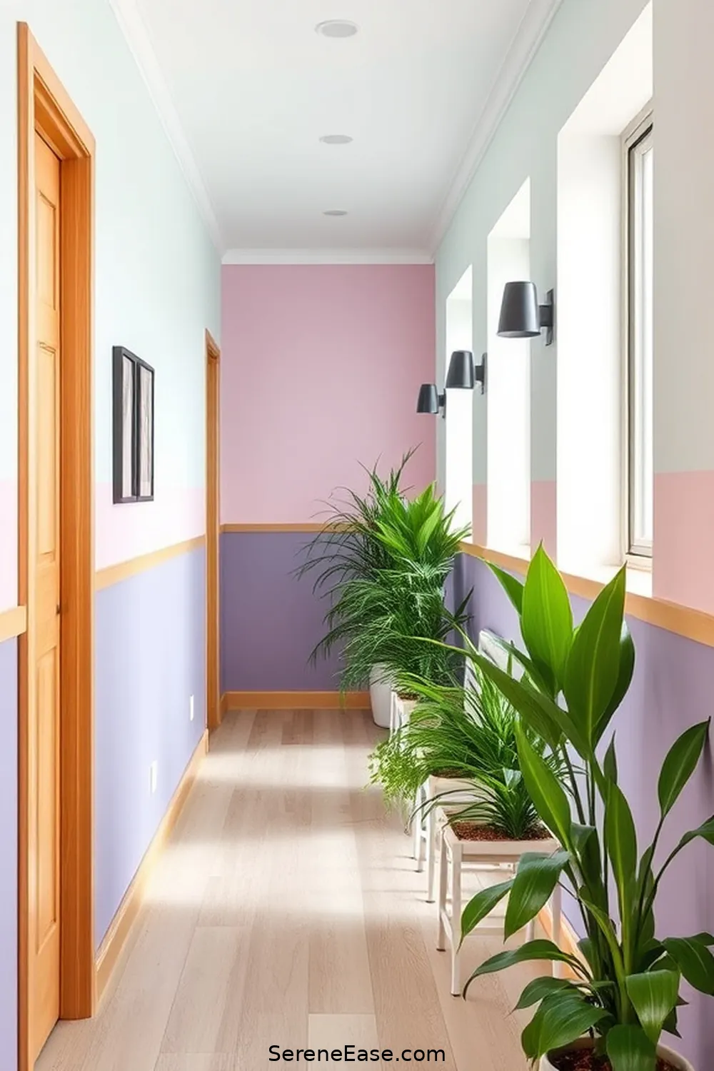25 Ways to Incorporate Pastels in a Modern Farmhouse Hallway Style 16 Pastel Color Block Accent Walls for 25 Ways to Incorporate Pastels in a Modern Farmhouse Hallway Style