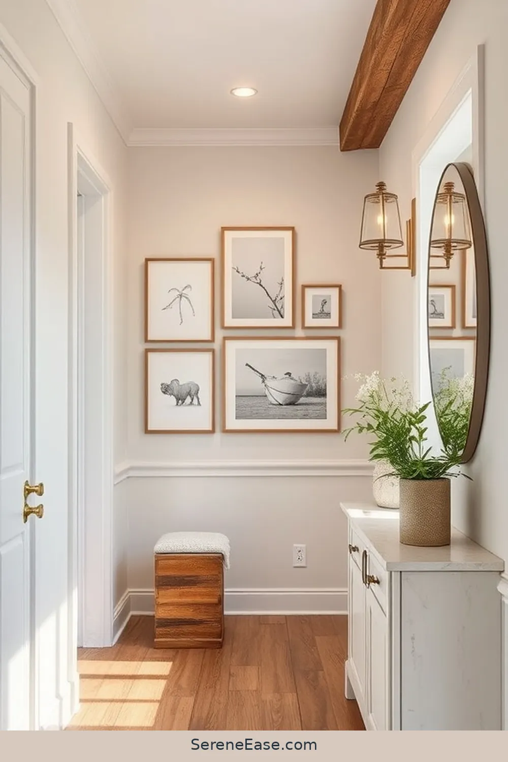 25 Ways to Incorporate Pastels in a Modern Farmhouse Hallway Style 26 Pastel Photo Collage Wall for 25 Ways to Incorporate Pastels in a Modern Farmhouse Hallway Style