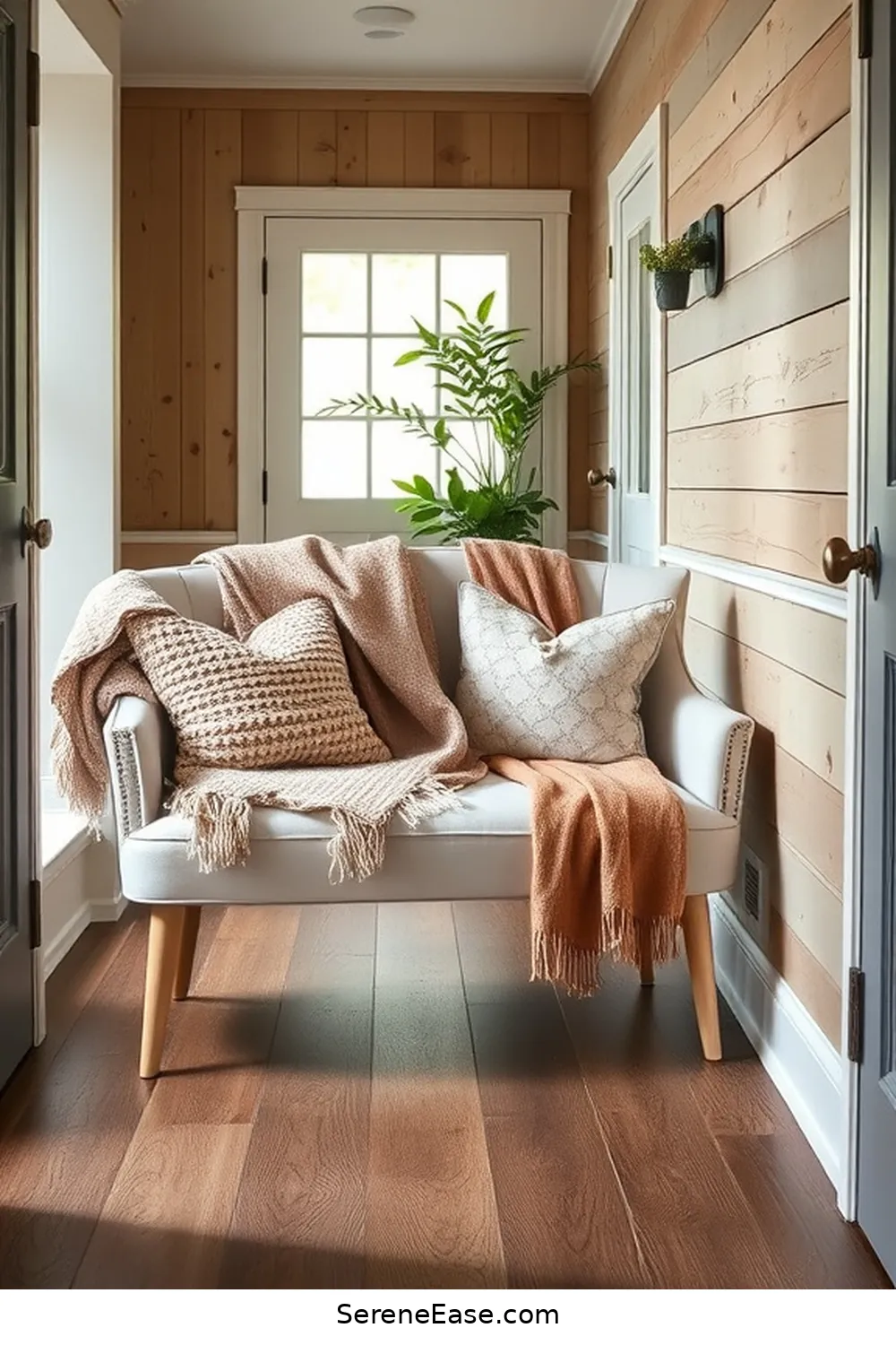 25 Ways to Incorporate Pastels in a Modern Farmhouse Hallway Style 21 Pastel Upholstered Benches for 25 Ways to Incorporate Pastels in a Modern Farmhouse Hallway Style