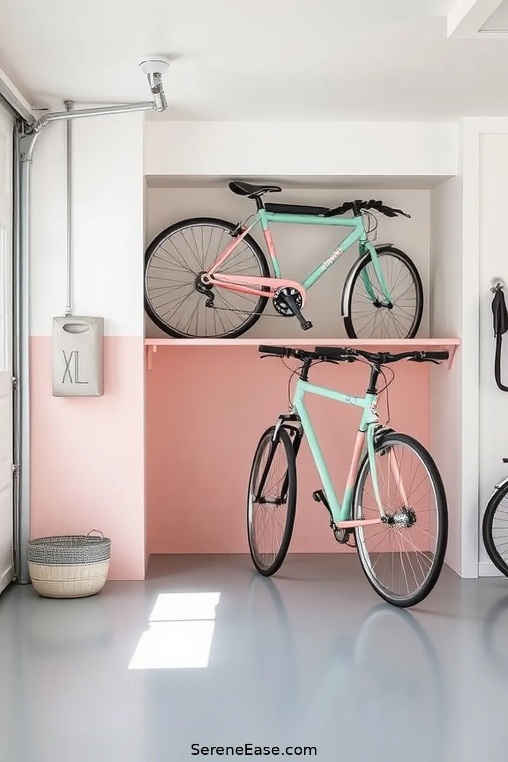 25 Ways to Incorporate Pastels in a Scandinavian-Style Garage 23 Incorporate Pastel Bike Storage for 25 Ways to Incorporate Pastels in a Scandinavian-Style Garage