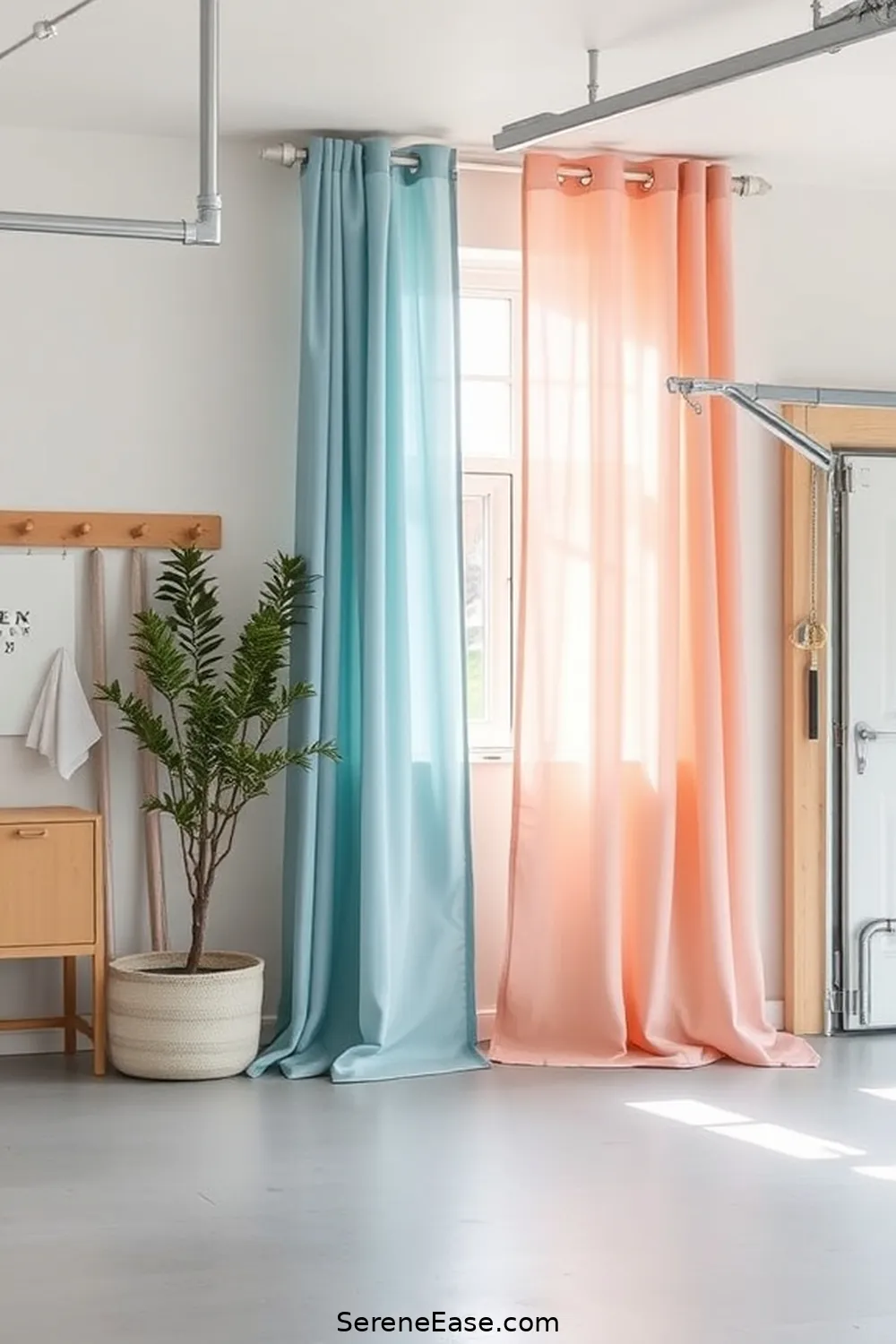 25 Ways to Incorporate Pastels in a Scandinavian-Style Garage 19 Use Pastel Curtains or Blinds for 25 Ways to Incorporate Pastels in a Scandinavian-Style Garage