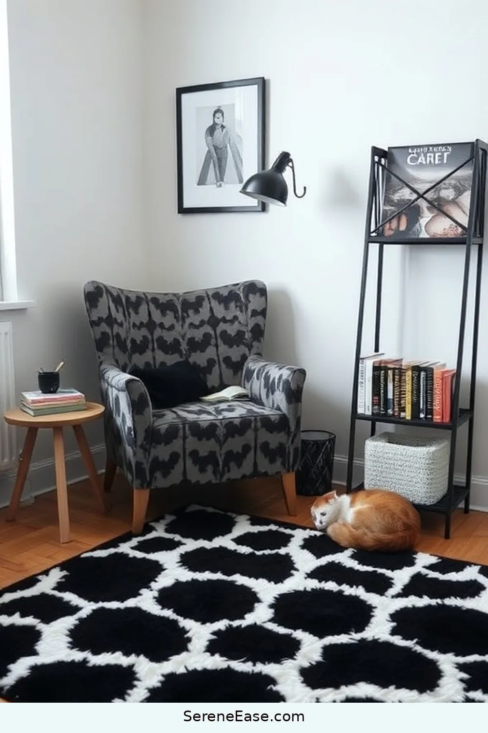 25 Ways to Infuse Black and White Bohemian Style Into Your Library 8 Create a Cozy Reading Corner for 25 Ways to Infuse Black and White Bohemian Style Into Your Library