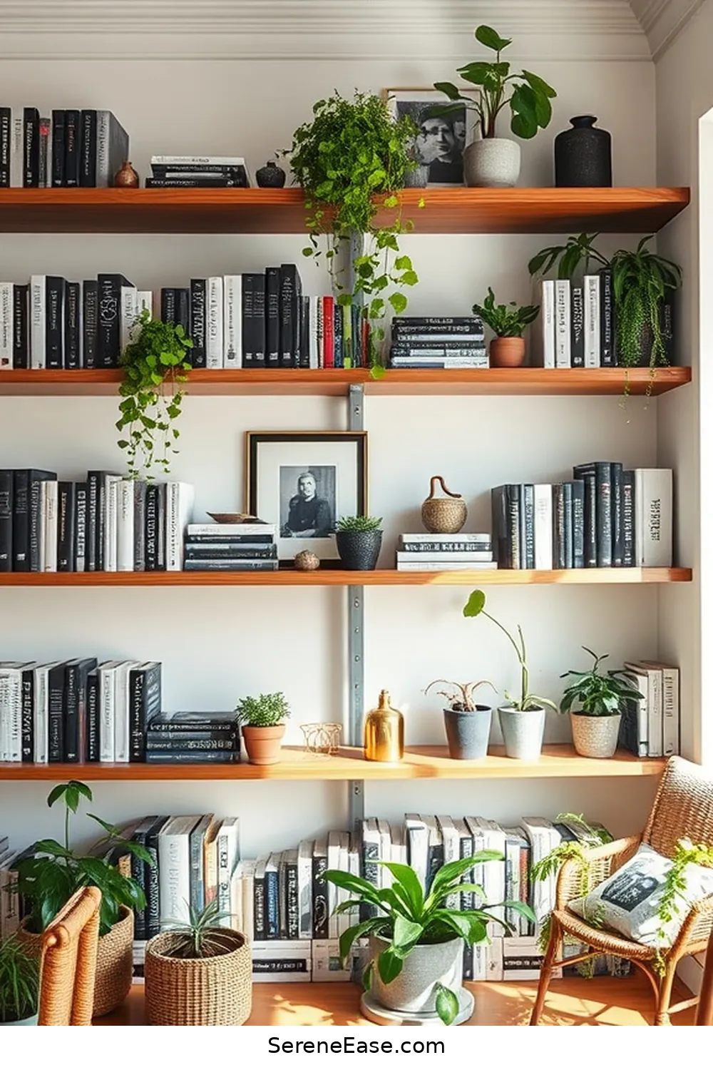 25 Ways to Infuse Black and White Bohemian Style Into Your Library 11 Install Open Shelving for 25 Ways to Infuse Black and White Bohemian Style Into Your Library