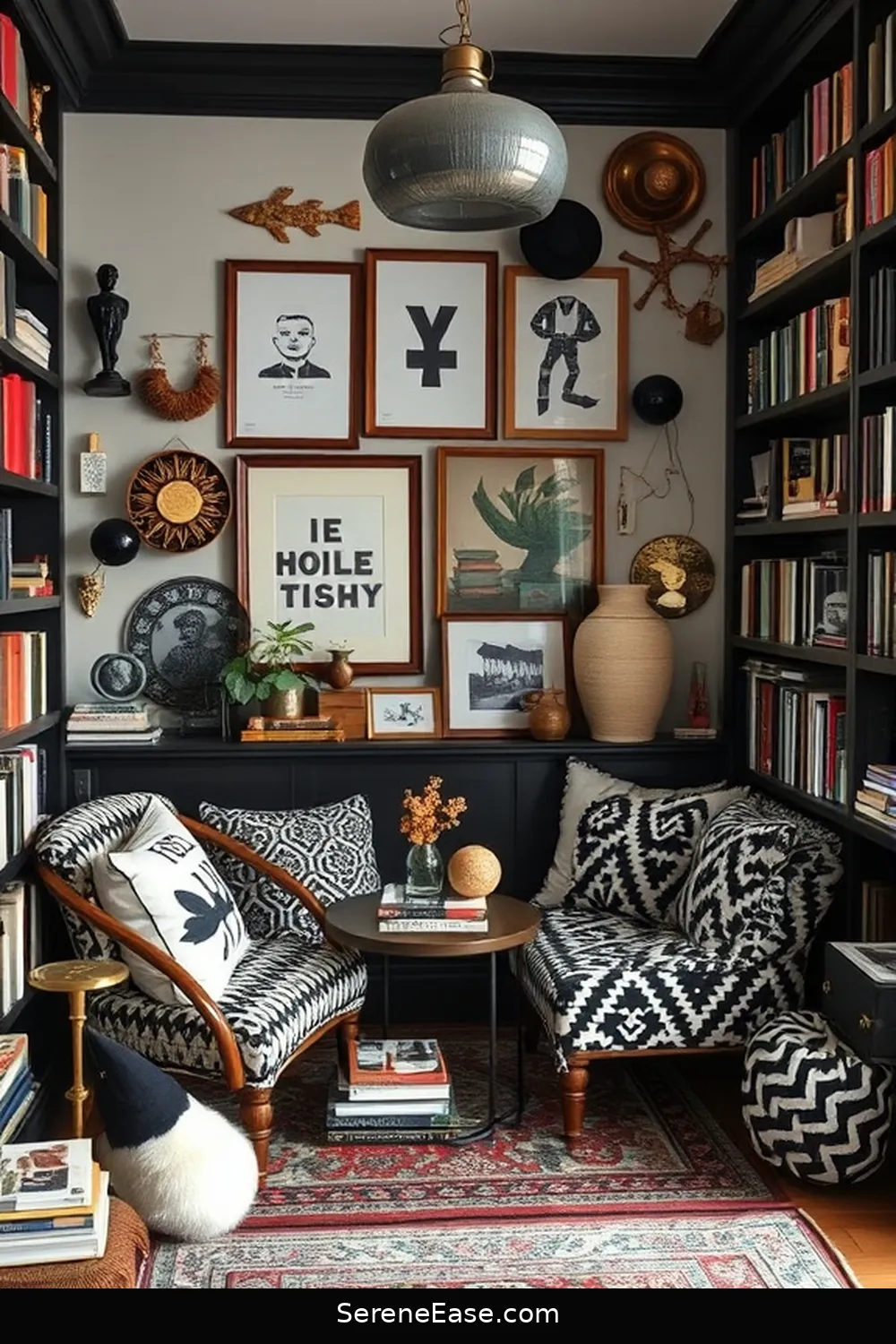 25 Ways to Infuse Black and White Bohemian Style Into Your Library 26 Personalize With Meaningful Souvenirs for 25 Ways to Infuse Black and White Bohemian Style Into Your Library