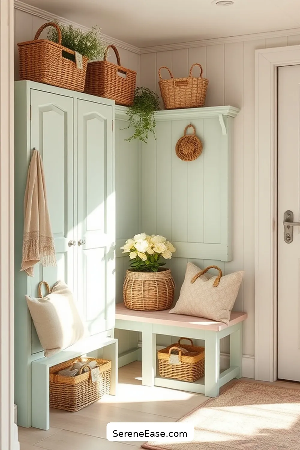 25 Ways to Use Pastels in Your Modern Farmhouse Garage Style 14 Create a Pastel Mudroom Corner for 25 Ways to Use Pastels in Your Modern Farmhouse Garage Style
