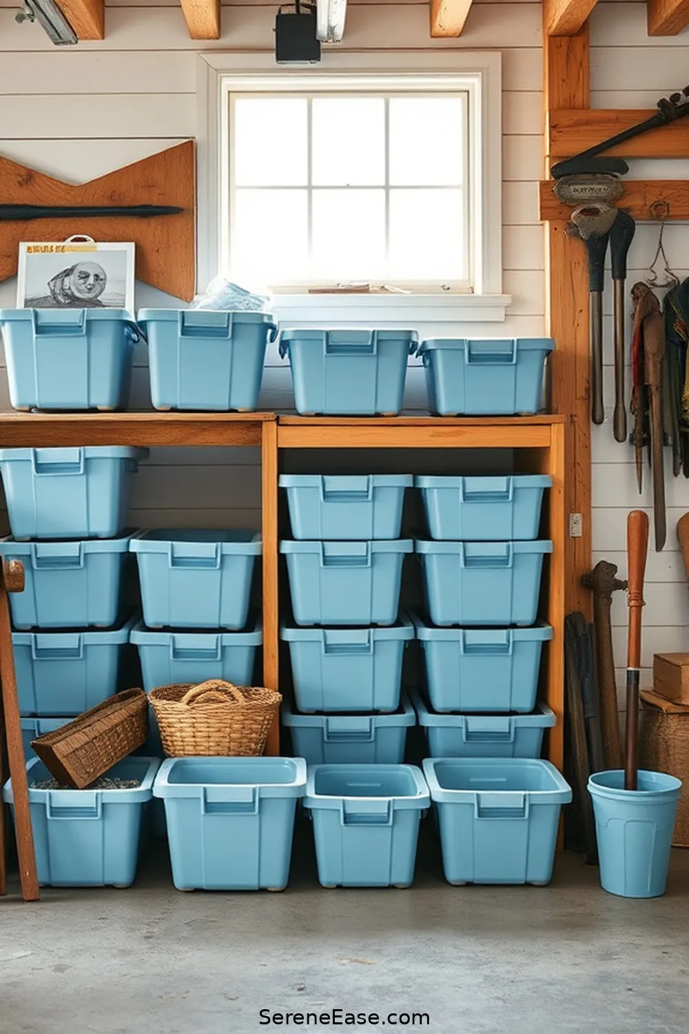 25 Ways to Use Pastels in Your Modern Farmhouse Garage Style 3 Incorporate Pastel Blue Storage Bins for 25 Ways to Use Pastels in Your Modern Farmhouse Garage Style