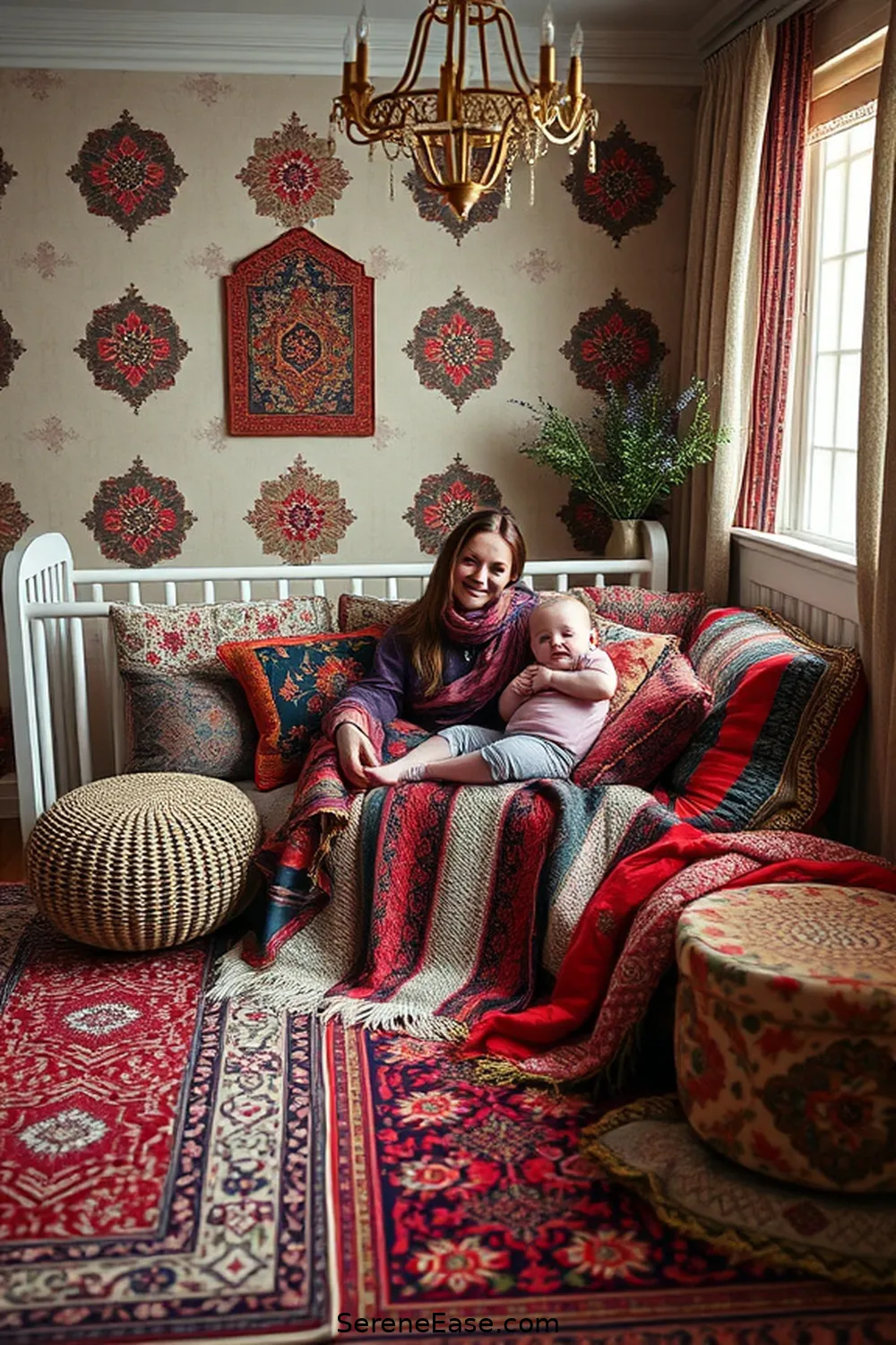 A Guide to Bohemian Style Nursery Decor With Jewel Tones 5 Textiles and Patterns: Layering With Style for A Guide to Bohemian Style Nursery Decor With Jewel Tones