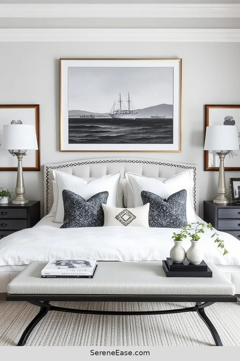 Achieve Black and White Coastal Bedroom Style 9 Adding Artwork and Decorative Accents for Achieve Black and White Coastal Bedroom Style