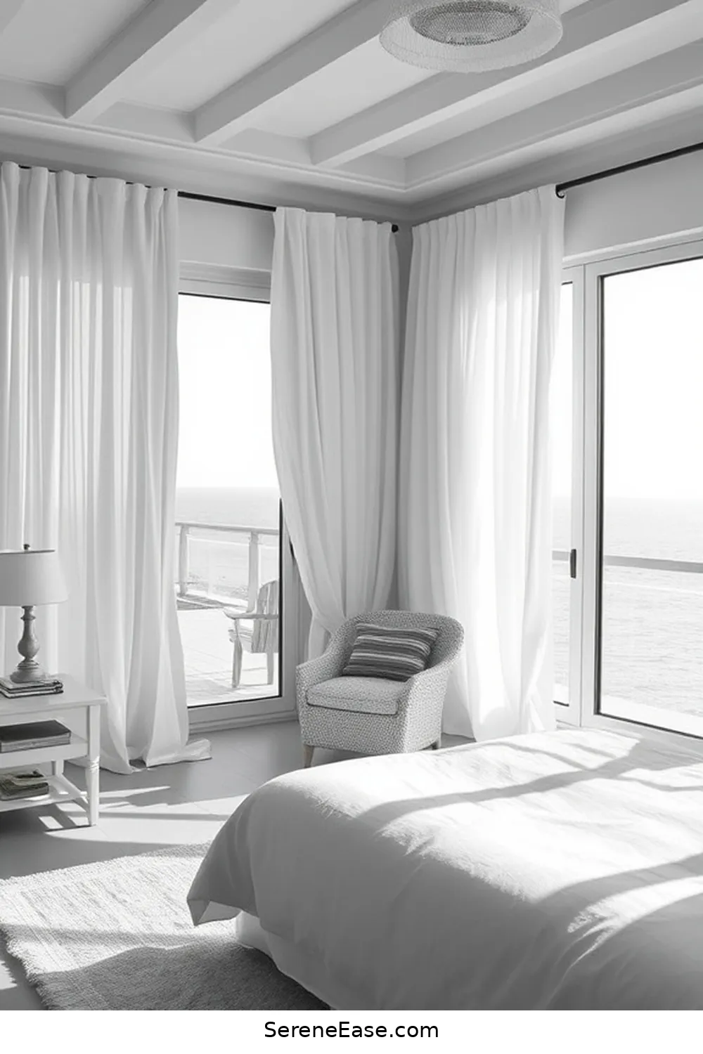 Achieve Black and White Coastal Bedroom Style 10 Designing With Window Treatments for Achieve Black and White Coastal Bedroom Style