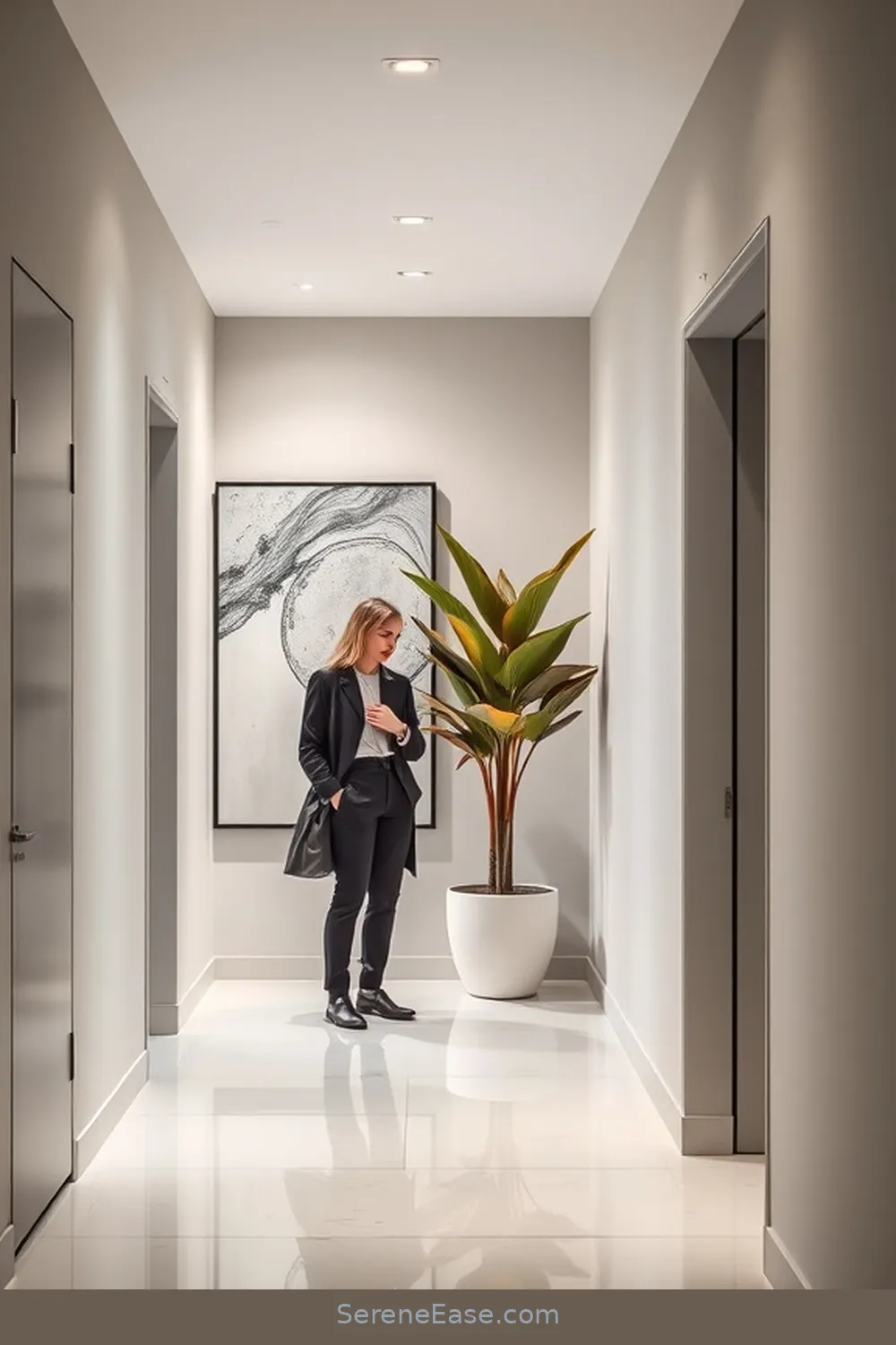 Achieve Bold Bright Minimalist Hallway Style 11 Creating a Focal Point for Achieve Bold Bright Minimalist Hallway Style