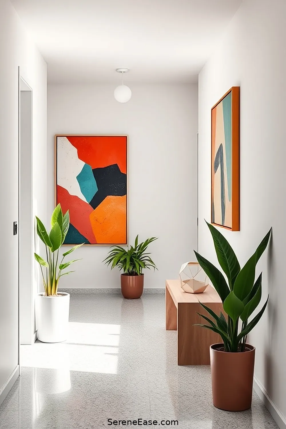 Achieve Bold Bright Minimalist Hallway Style 5 Incorporating Art and Decor for Achieve Bold Bright Minimalist Hallway Style