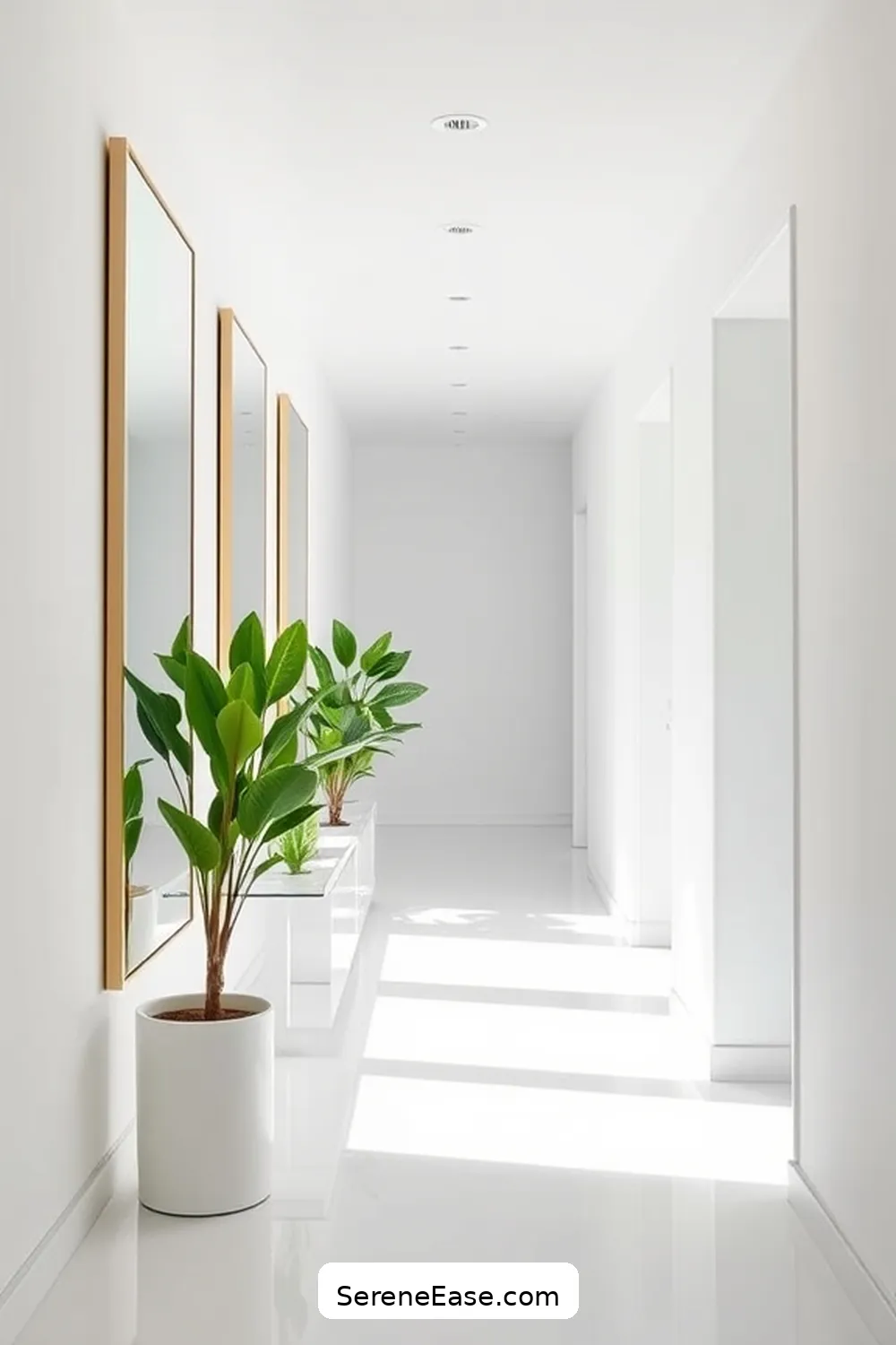 Achieve Bold Bright Minimalist Hallway Style 7 Utilizing Mirrors for Depth and Brightness for Achieve Bold Bright Minimalist Hallway Style