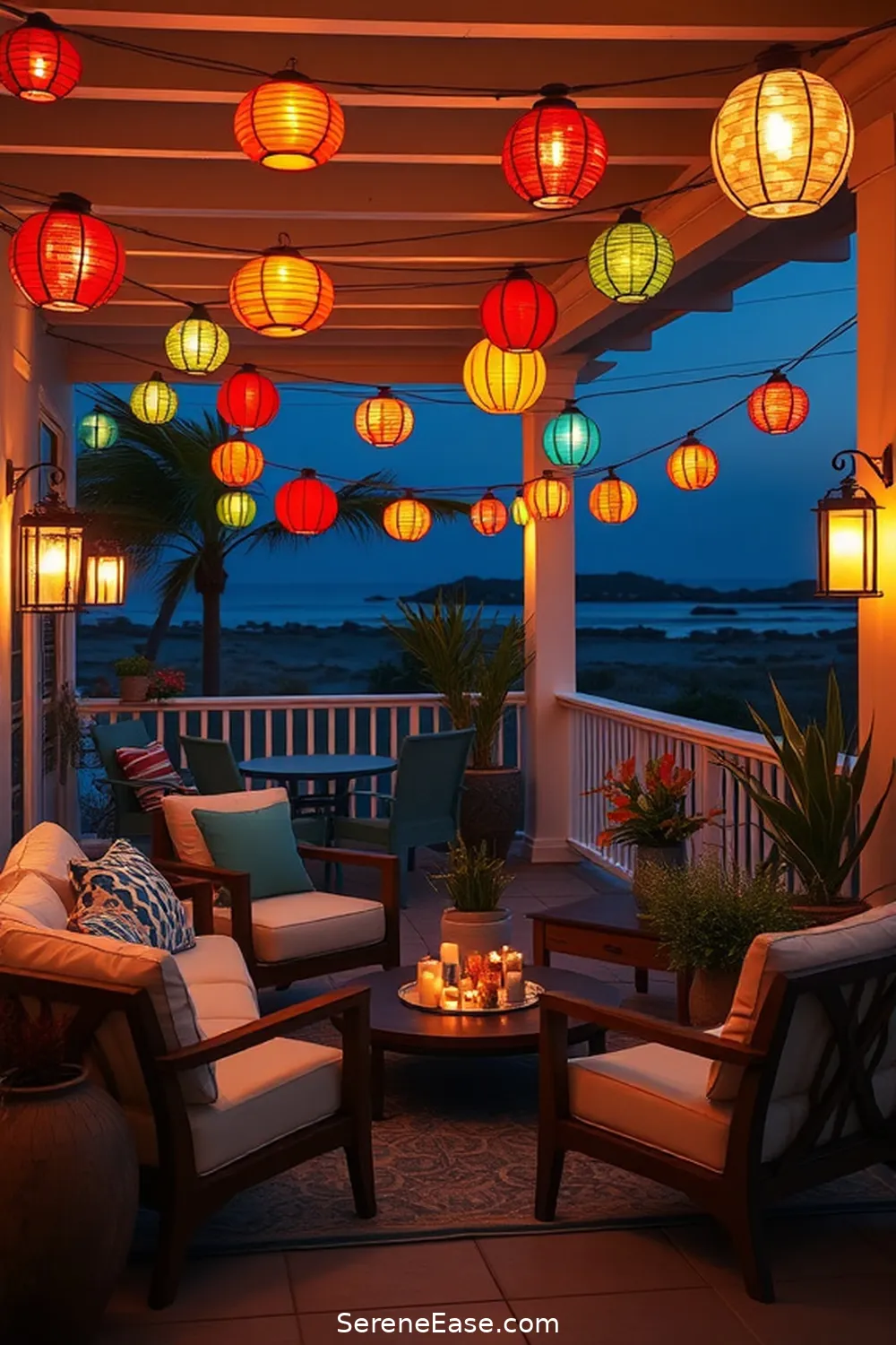Achieve Bold and Bright Coastal Style for Your Outdoor Patio 6 Utilizing Outdoor Lighting for Ambiance for Achieve Bold and Bright Coastal Style for Your Outdoor Patio