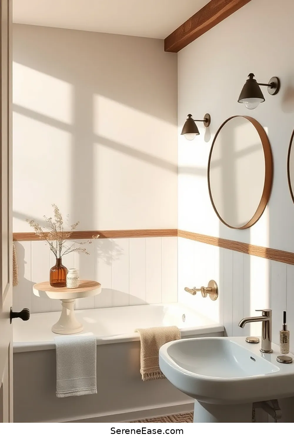 Achieve Neutral Tones in Your Modern Farmhouse Bathroom Style 6 Lighting Considerations for a Warm Ambiance for Achieve Neutral Tones in Your Modern Farmhouse Bathroom Style