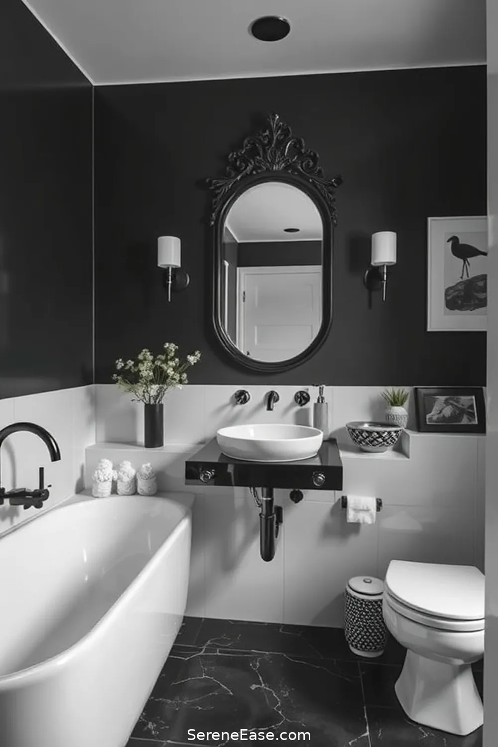Achieve a Black and White Mid-Century Modern Bathroom Style 8 Integrate Vintage Accessories for Achieve a Black and White Mid-Century Modern Bathroom Style