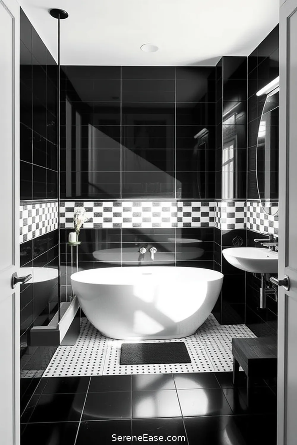 Achieve a Black and White Mid-Century Modern Bathroom Style 3 Select Iconic Fixtures and Fittings for Achieve a Black and White Mid-Century Modern Bathroom Style