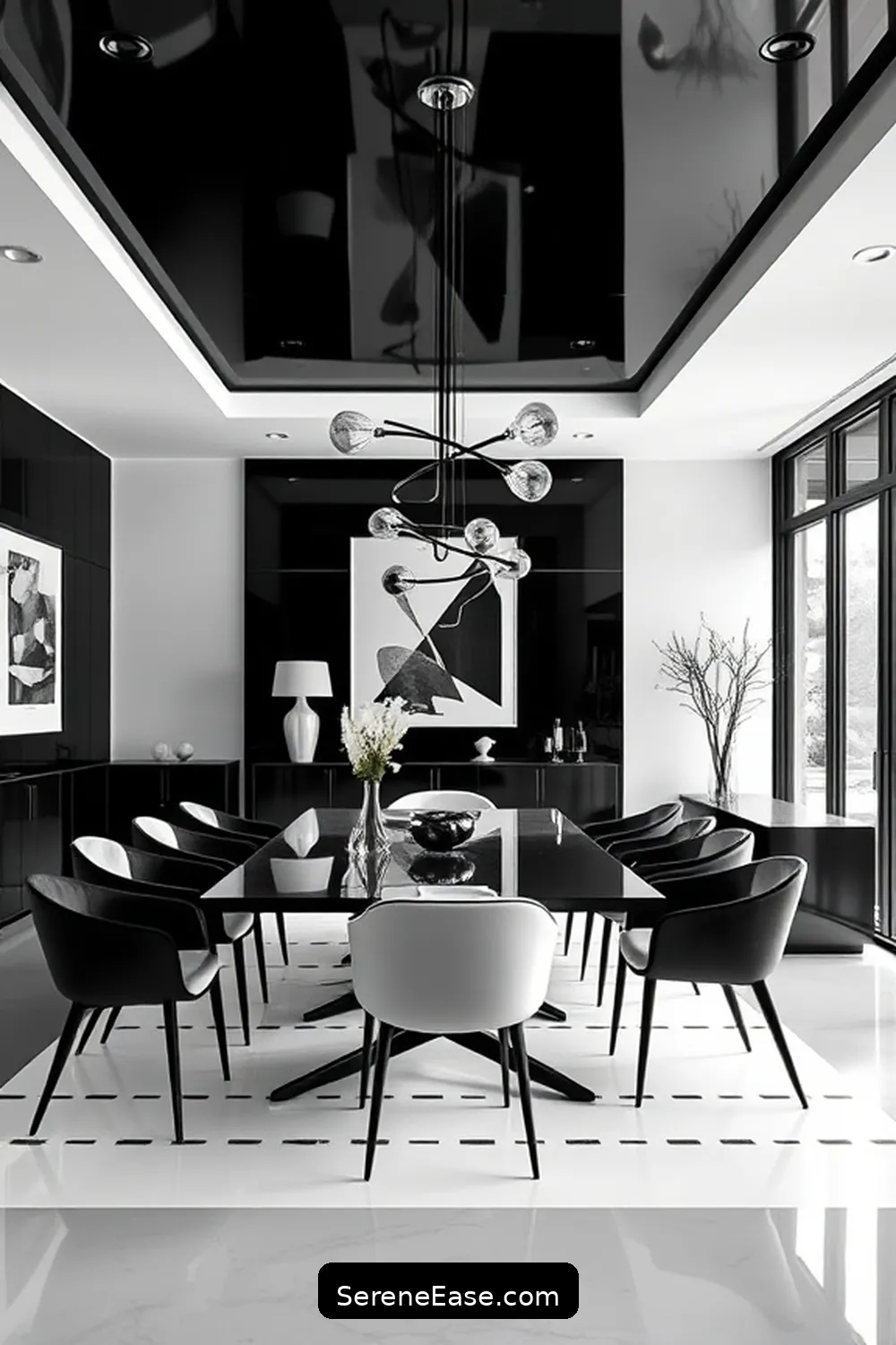Achieve a Black and White Mid-Century Modern Dining Room Style 5 Incorporating Iconic Mid-Century Modern Lighting for Achieve a Black and White Mid-Century Modern Dining Room Style