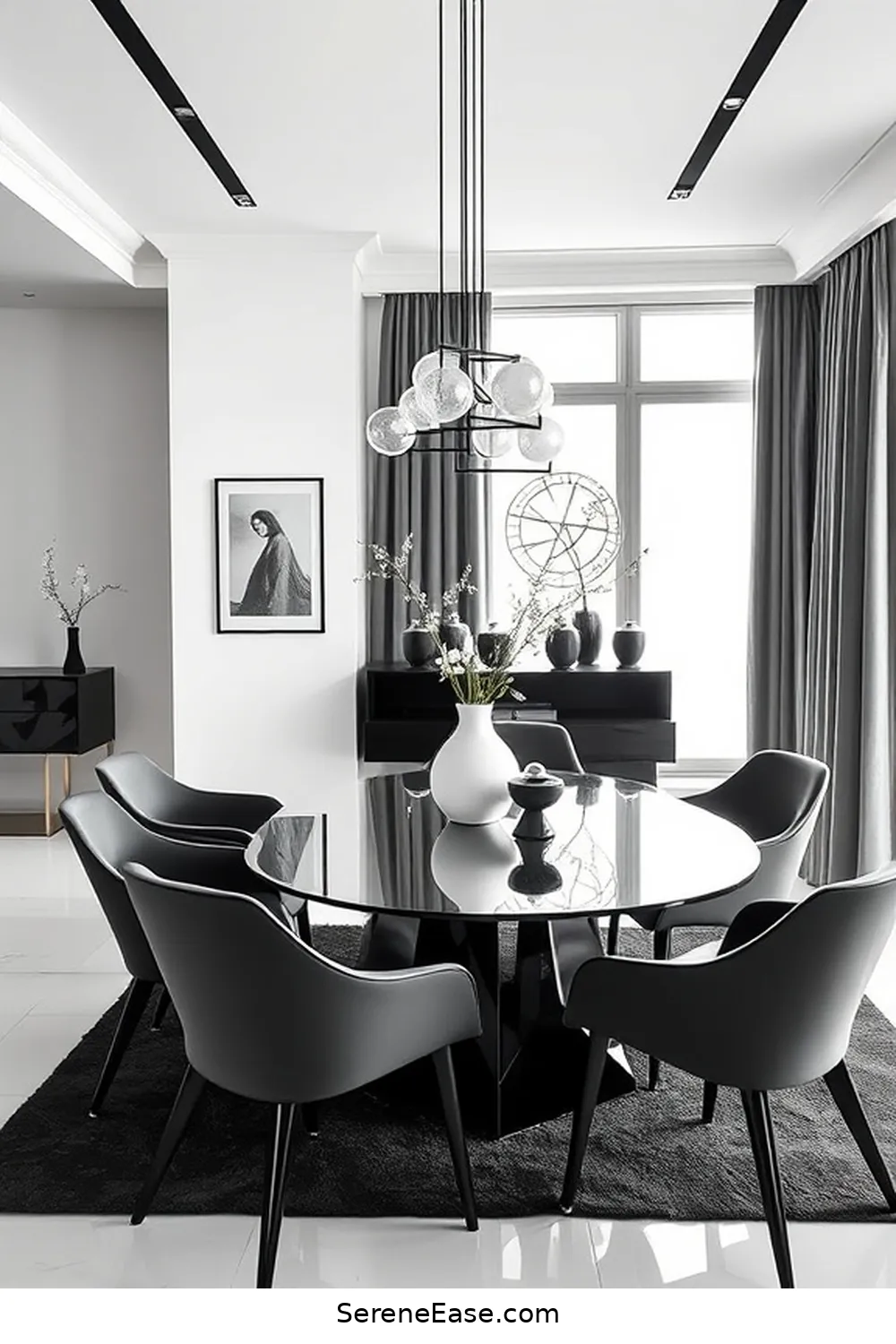 Achieve a Black and White Mid-Century Modern Dining Room Style 4 Selecting Furniture With Clean Lines for Achieve a Black and White Mid-Century Modern Dining Room Style