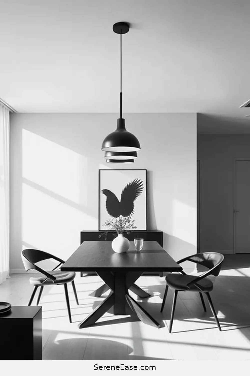 Achieve a Black and White Scandinavian Dining Room With This Step-By-Step Guide 6 Focusing on Functional Lighting for Achieve a Black and White Scandinavian Dining Room With This Step-By-Step Guide