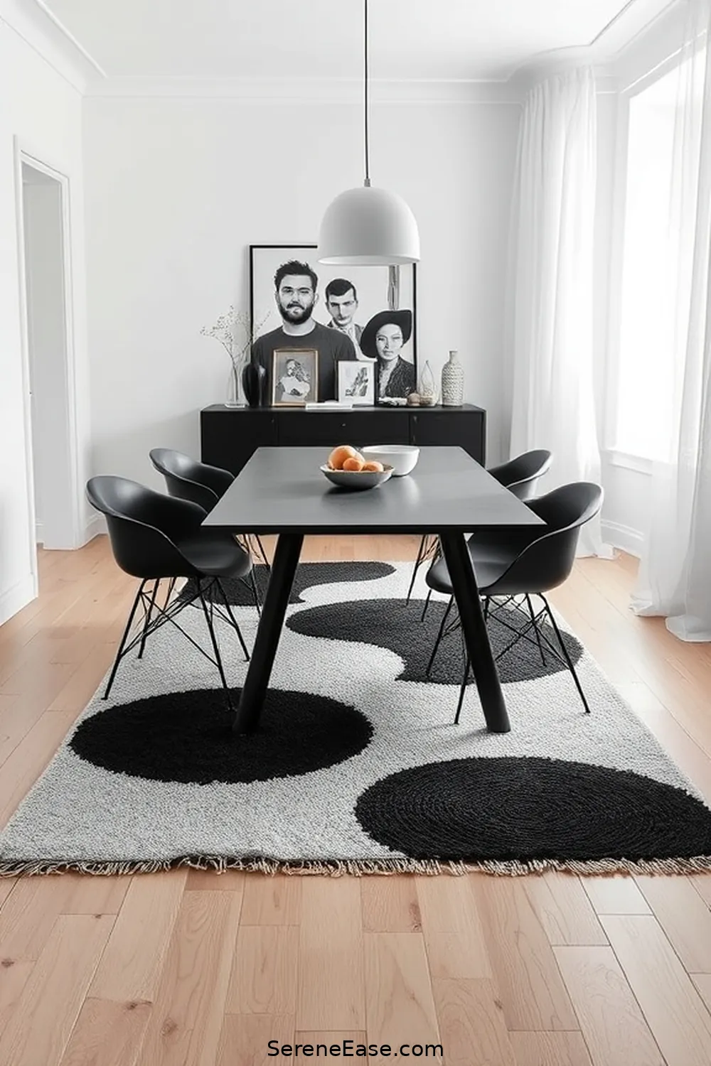 Achieve a Black and White Scandinavian Dining Room With This Step-By-Step Guide 13 Layering With Rugs for Achieve a Black and White Scandinavian Dining Room With This Step-By-Step Guide