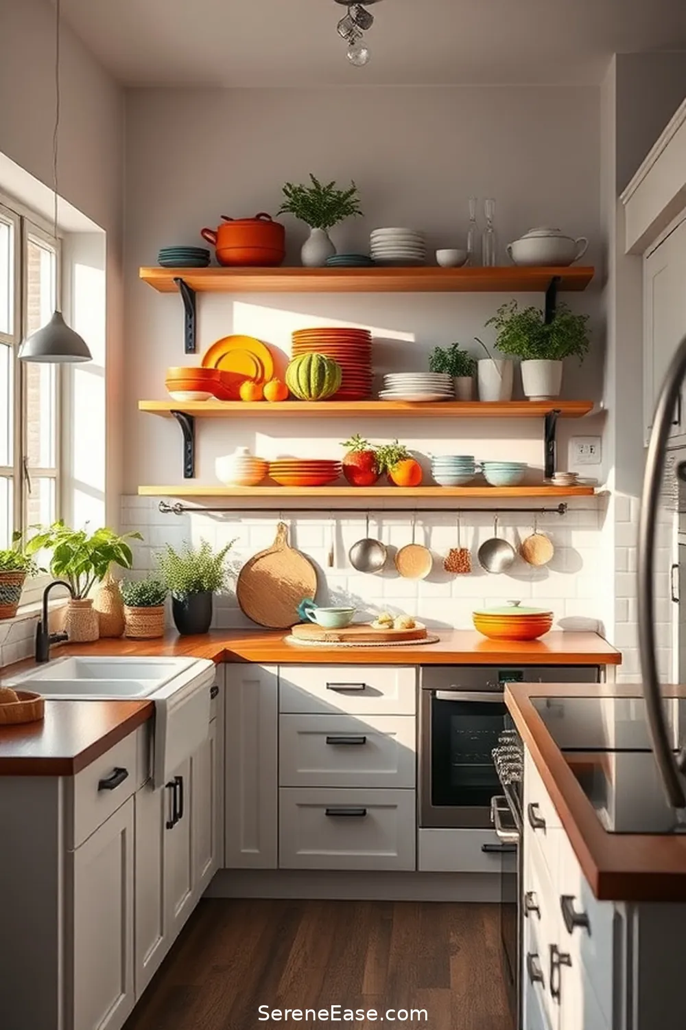 Achieve a Bold Bright Scandinavian Kitchen Style 7 Utilizing Open Shelving for Achieve a Bold Bright Scandinavian Kitchen Style