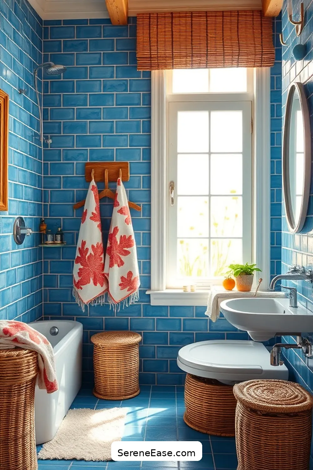 Achieve a Bold and Bright Coastal Bathroom Style 6 Adding Textures and Patterns for Achieve a Bold and Bright Coastal Bathroom Style
