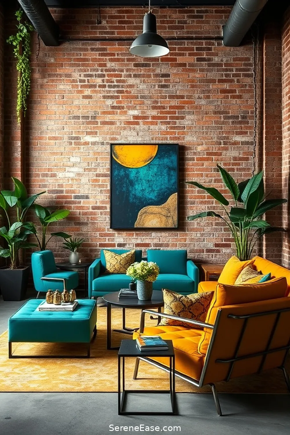 Achieve a Bold and Bright Industrial Living Room Style 3 Choose a Bold Color Palette for Achieve a Bold and Bright Industrial Living Room Style