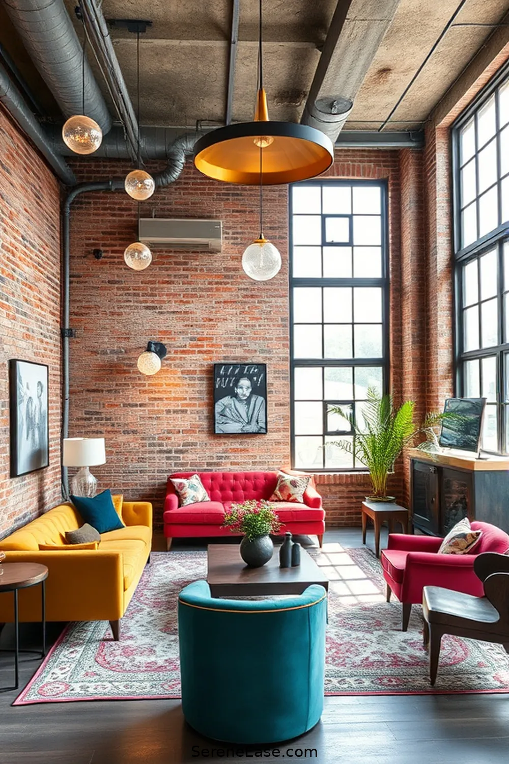 Achieve a Bold and Bright Industrial Living Room Style 5 Incorporate Unique Lighting Fixtures for Achieve a Bold and Bright Industrial Living Room Style