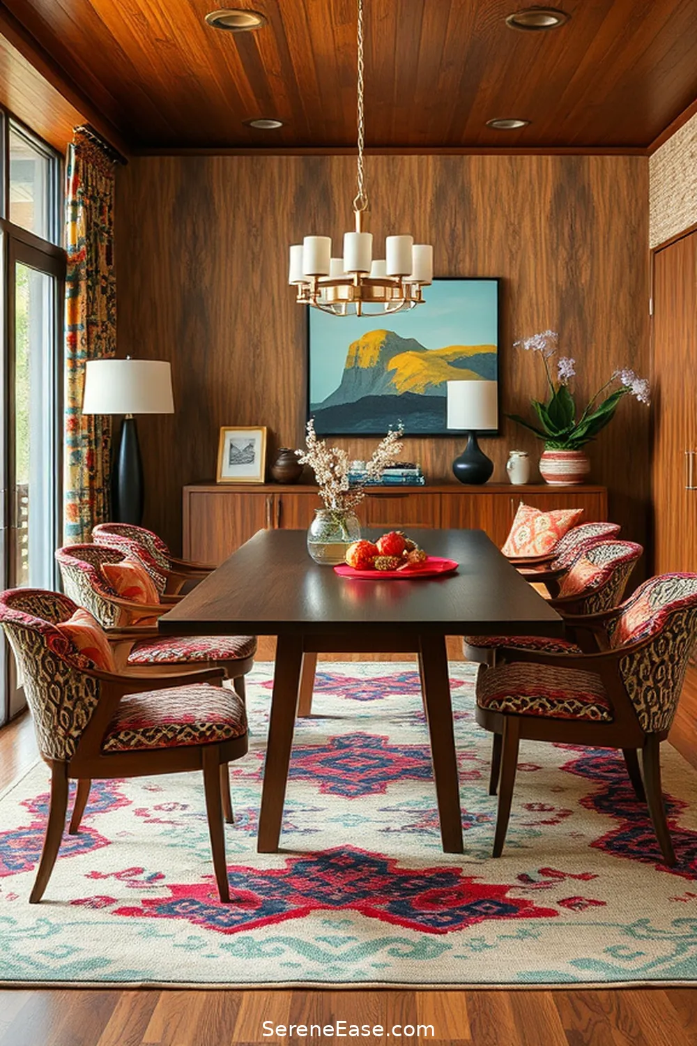 Achieve a Bold and Bright Mid-Century Modern Dining Room 7 Adding Textures and Patterns for Achieve a Bold and Bright Mid-Century Modern Dining Room