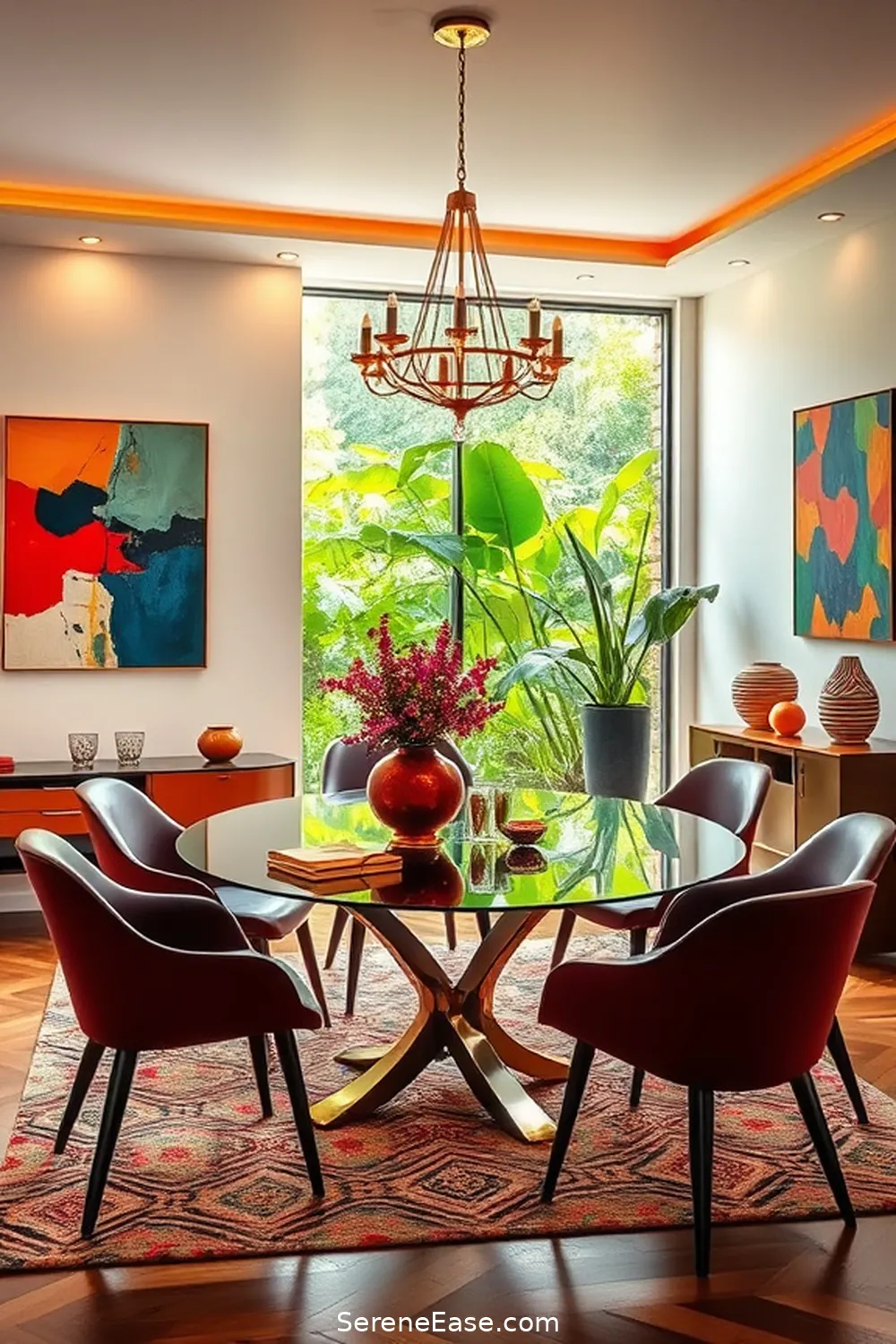 Achieve a Bold and Bright Mid-Century Modern Dining Room 9 Incorporating Art and Accessories for Achieve a Bold and Bright Mid-Century Modern Dining Room