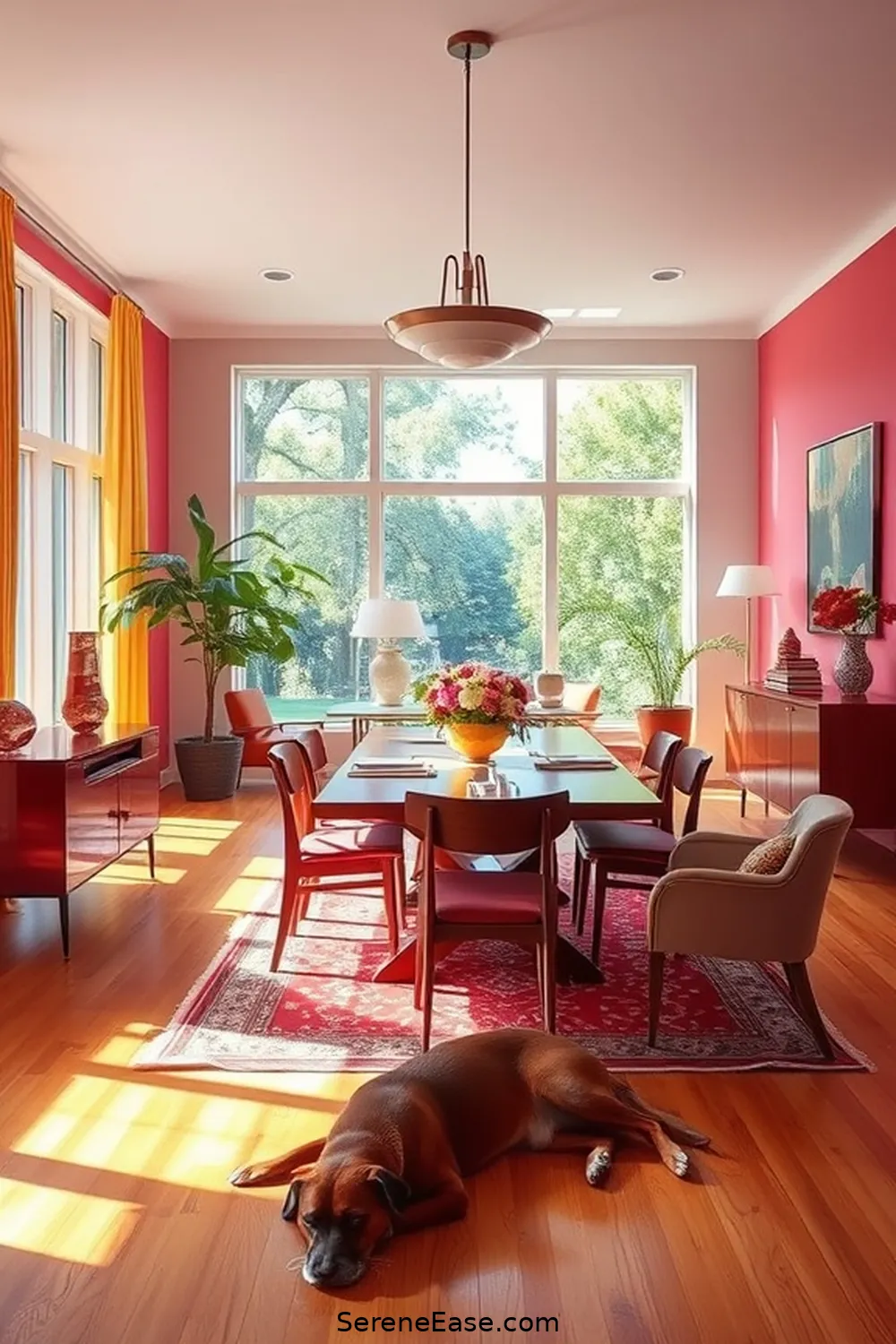 Achieve a Bold and Bright Mid-Century Modern Dining Room 11 Utilizing Open Spaces for Achieve a Bold and Bright Mid-Century Modern Dining Room