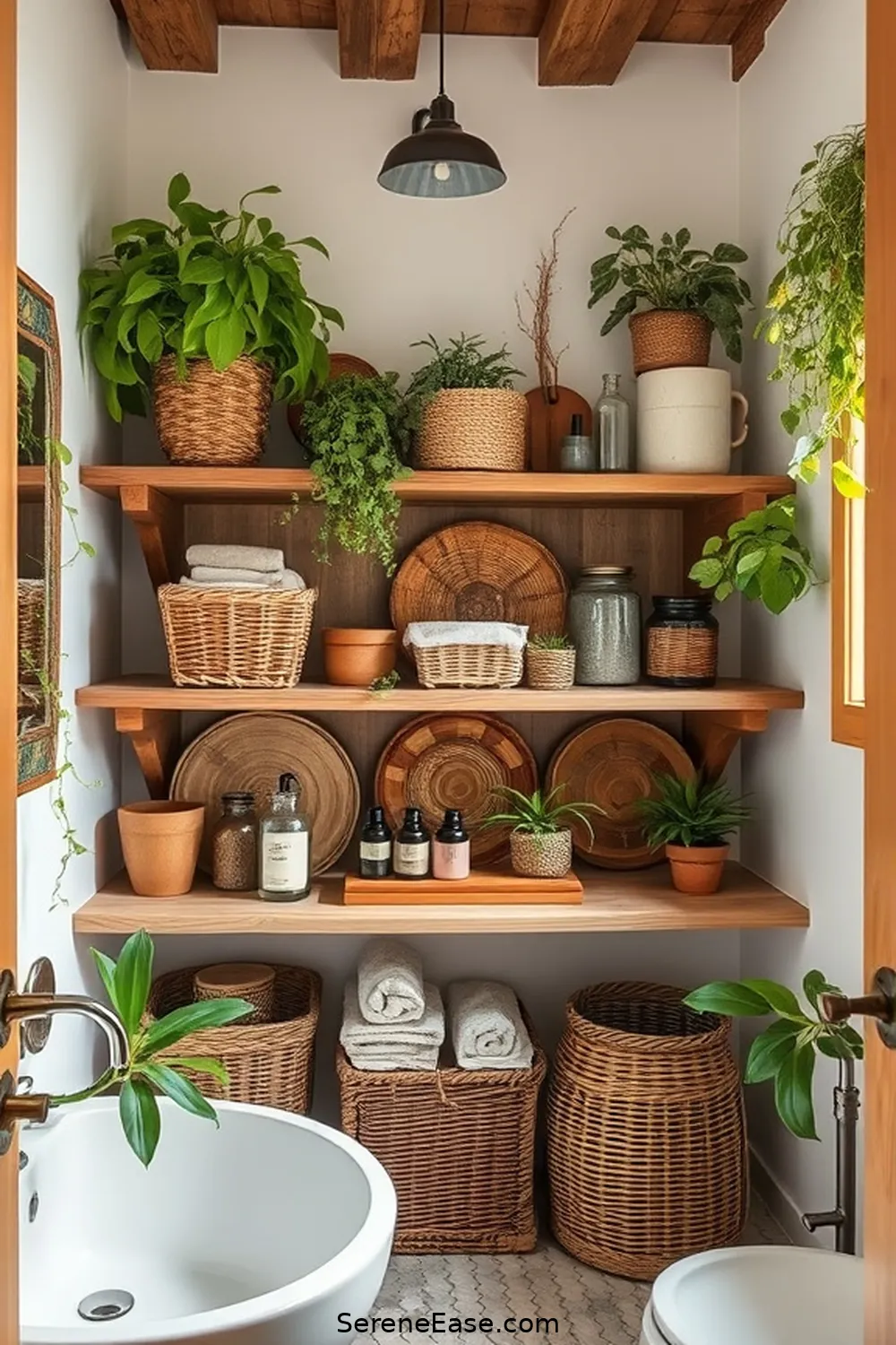 Achieve a Bold and Bright Rustic Bathroom Style 7 Create Functional Storage Solutions for Achieve a Bold and Bright Rustic Bathroom Style