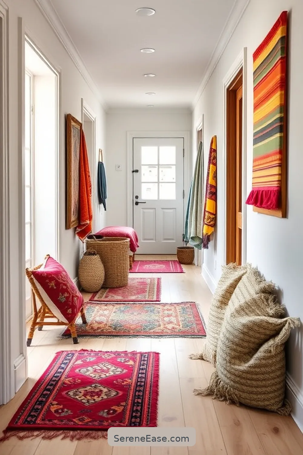 Achieve a Bold and Bright Scandinavian Hallway Style 7 Adding Textiles for Warmth for Achieve a Bold and Bright Scandinavian Hallway Style
