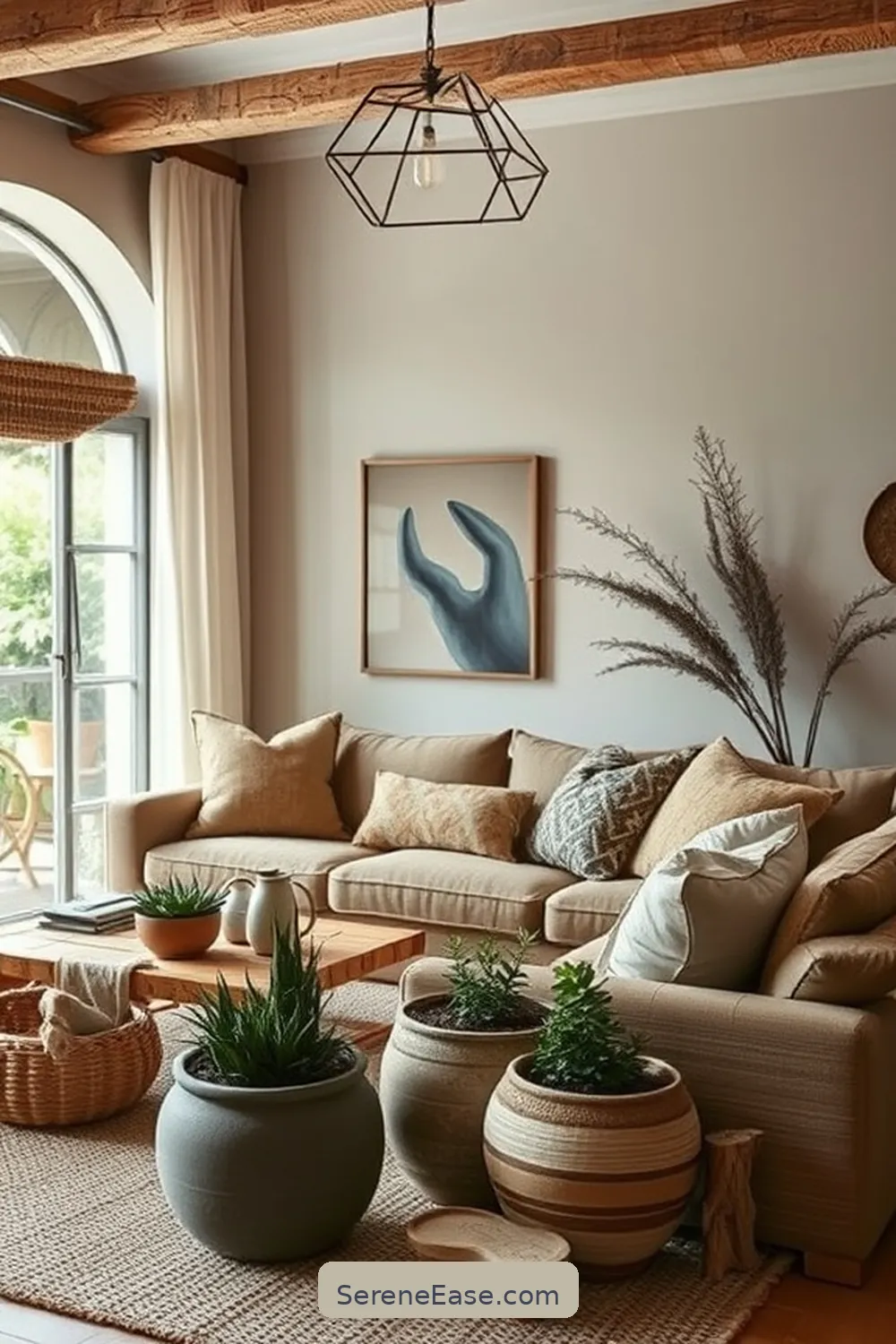Achieve a Monochromatic Bohemian Style in Your Living Room 6 Adding Natural Elements for Achieve a Monochromatic Bohemian Style in Your Living Room