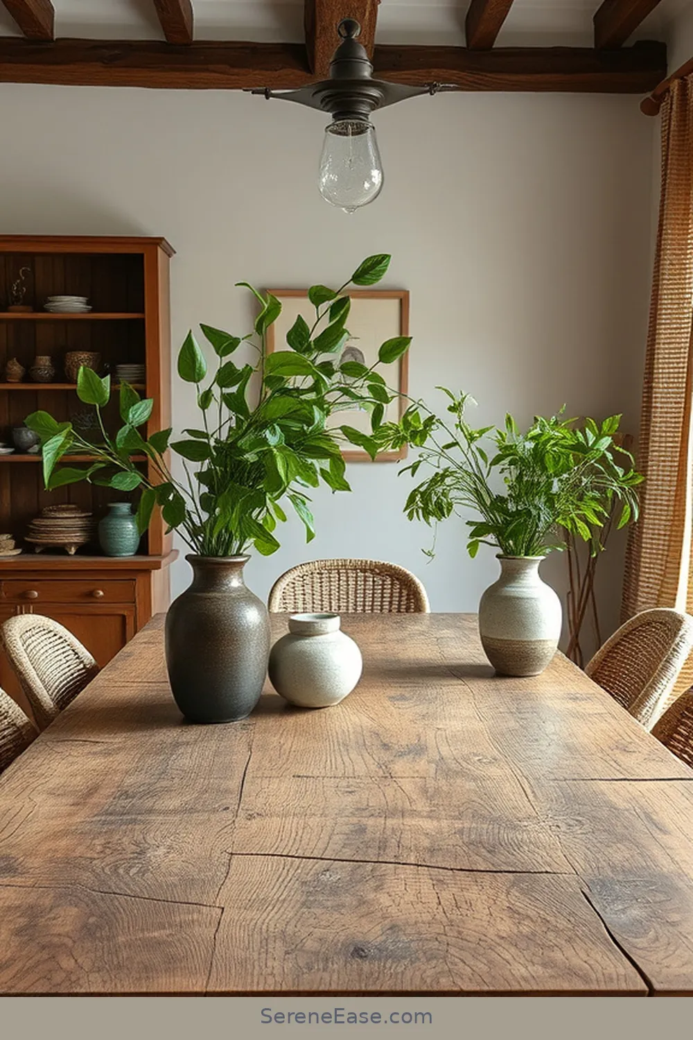 Achieve a Monochromatic Dining Room With Rustic Style 7 Adding Natural Elements for Achieve a Monochromatic Dining Room With Rustic Style