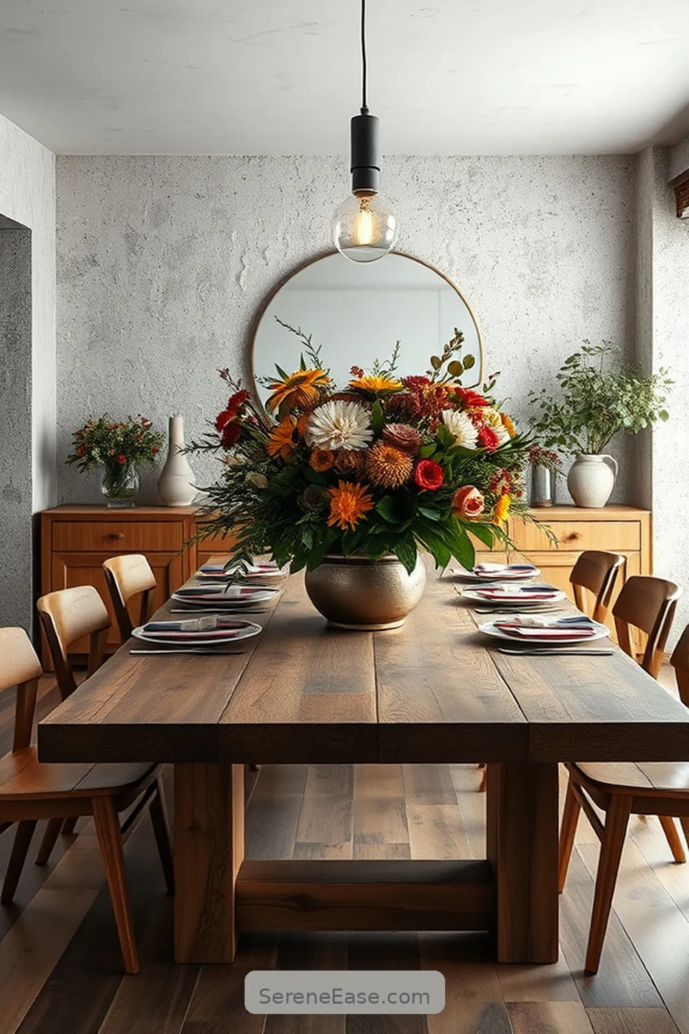 Achieve a Monochromatic Dining Room With Rustic Style 9 Creating a Focal Point for Achieve a Monochromatic Dining Room With Rustic Style