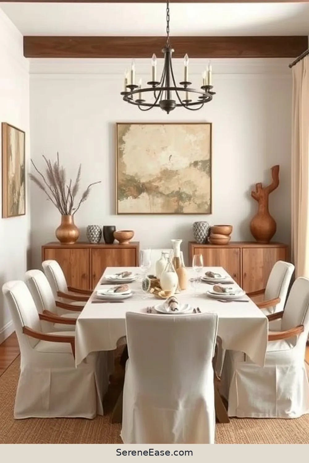 Achieve a Monochromatic Dining Room With Rustic Style 8 Decorating With Artwork and Accessories for Achieve a Monochromatic Dining Room With Rustic Style