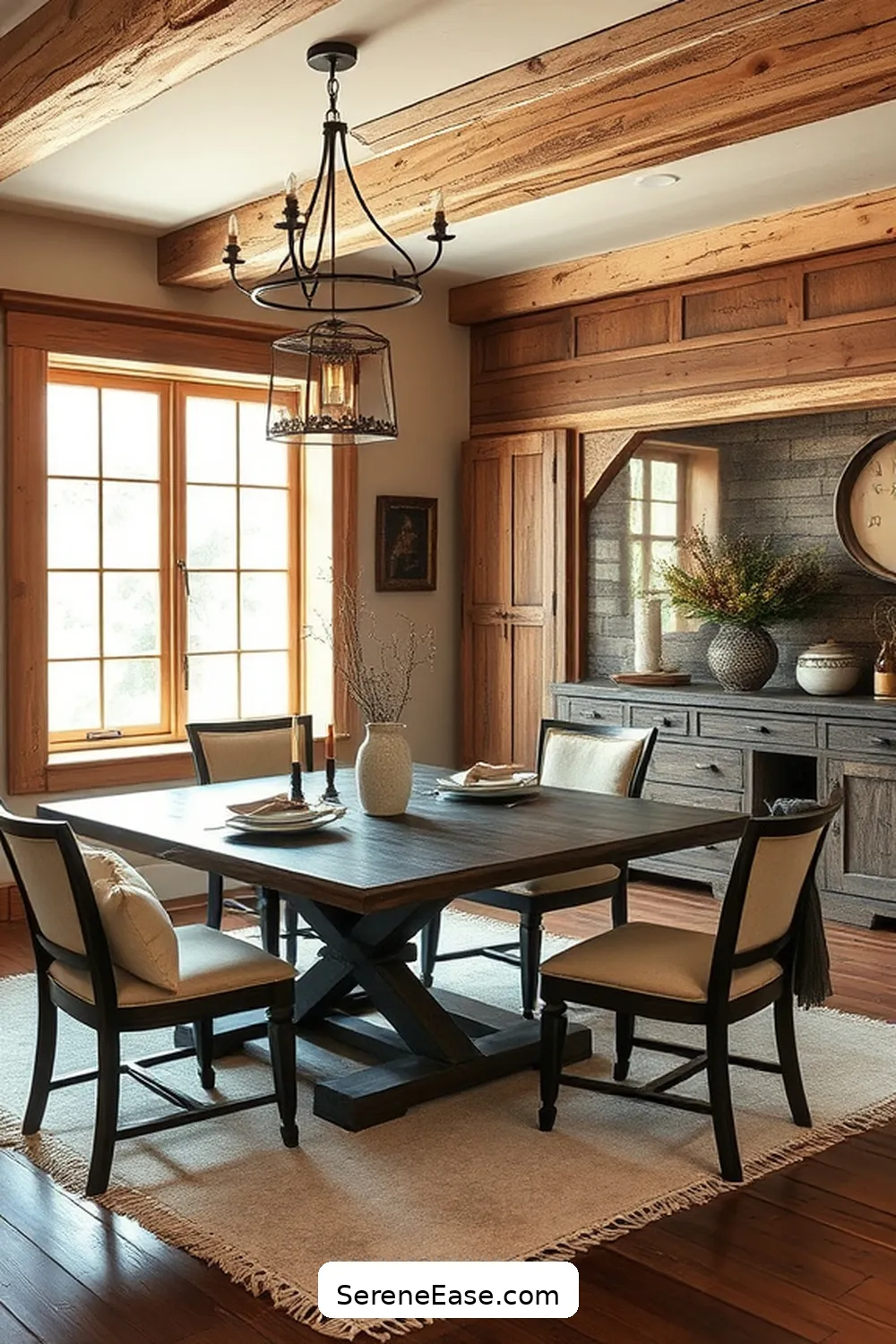 Achieve a Monochromatic Dining Room With Rustic Style 3 Incorporating Rustic Materials for Achieve a Monochromatic Dining Room With Rustic Style