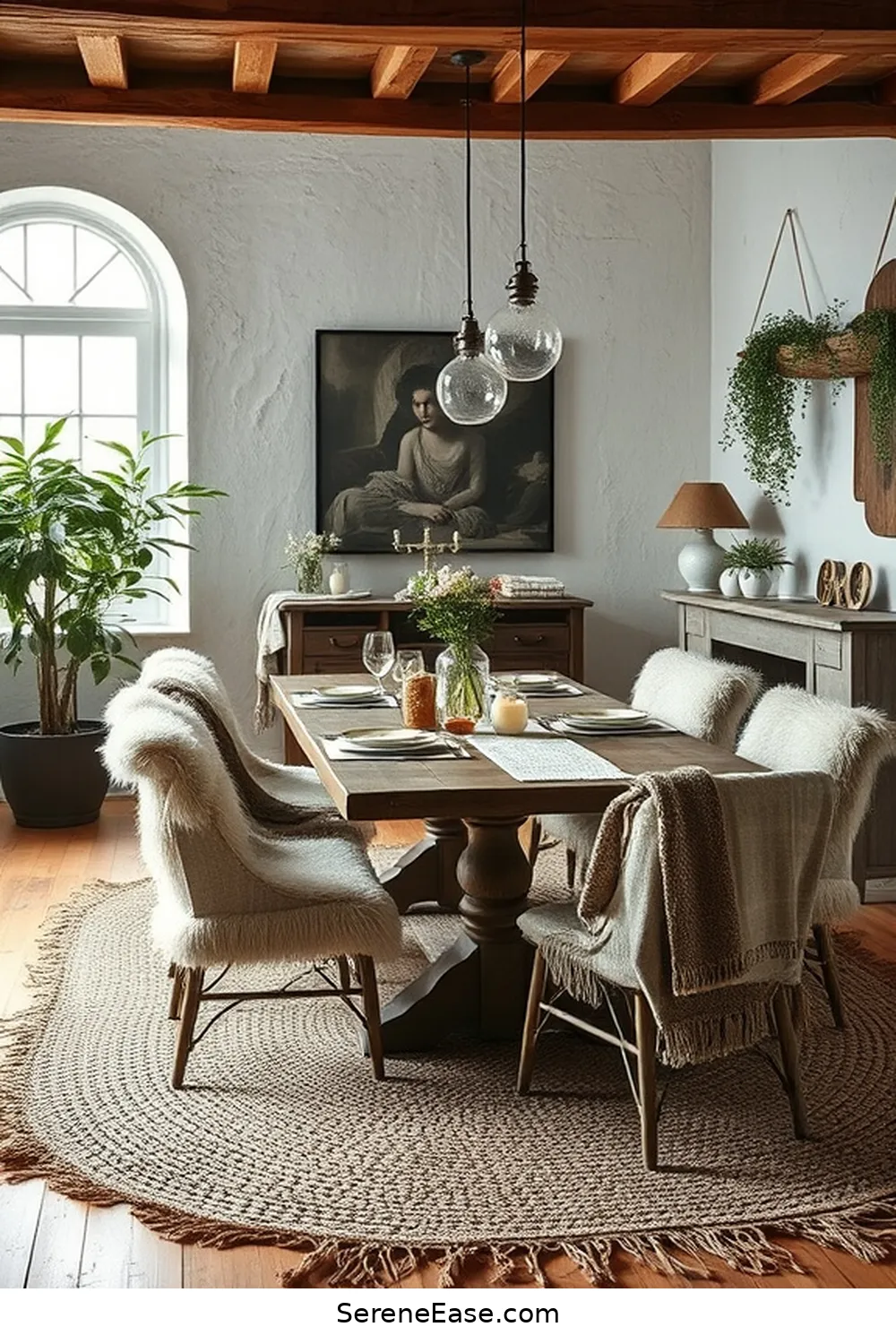 Achieve a Monochromatic Dining Room With Rustic Style 4 Layering Textures for Depth for Achieve a Monochromatic Dining Room With Rustic Style