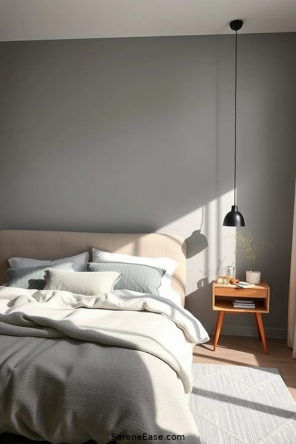 Choose Simple Lighting Fixtures for Achieve a Monochromatic Scandinavian Bedroom in 19 Ways