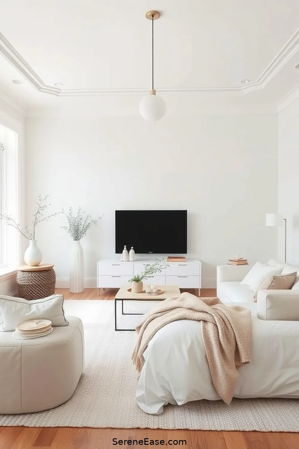 Design With Symmetry in Mind for Achieve a Monochromatic Scandinavian Bedroom in 19 Ways