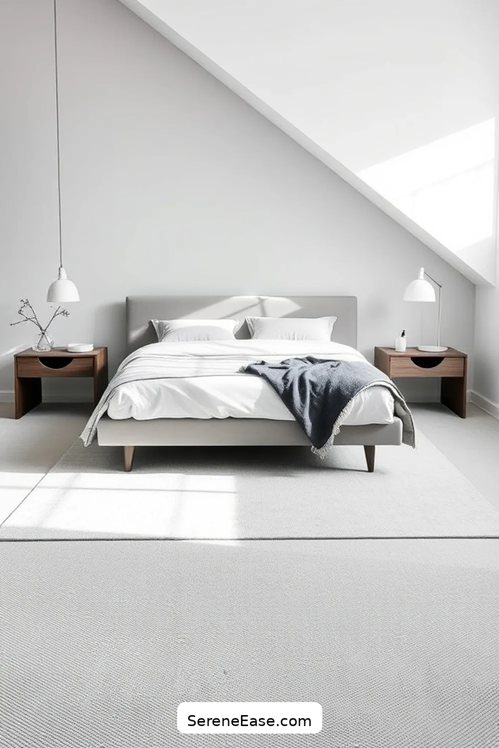 Opt for Minimalist Furniture for Achieve a Monochromatic Scandinavian Bedroom in 19 Ways