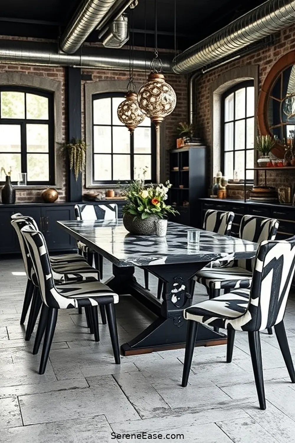 Achieving Black and White in Your Industrial Style Dining Room 4 Choosing Furniture With Character for Achieving Black and White in Your Industrial Style Dining Room