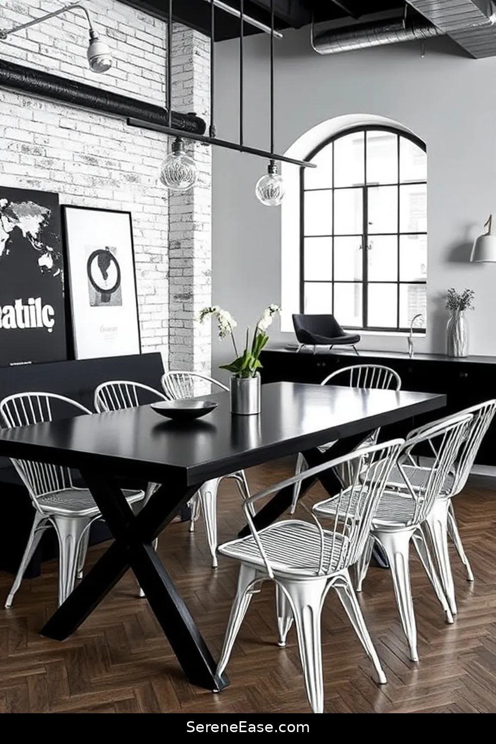 Achieving Black and White in Your Industrial Style Dining Room 3 Selecting the Perfect Color Palette for Achieving Black and White in Your Industrial Style Dining Room