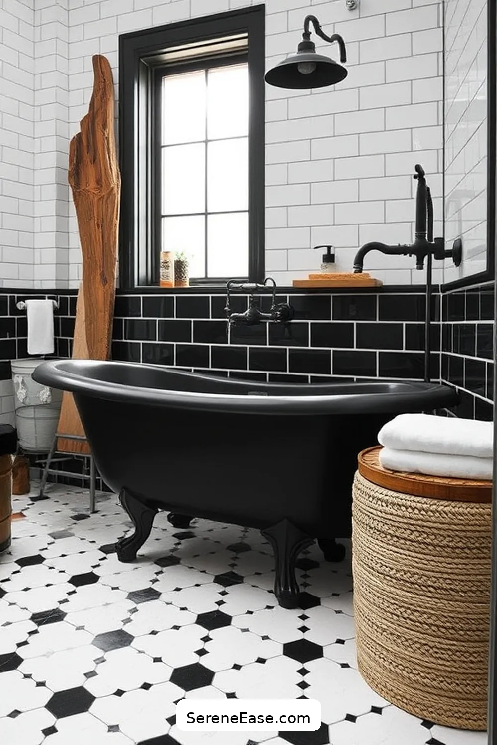 Choosing the Right Fixtures for Achieving a Black and White Rustic Bathroom Style