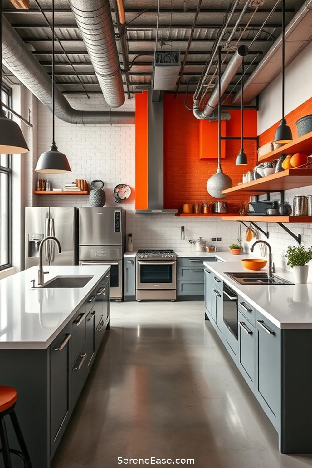 Achieving a Bold and Bright Industrial Kitchen Style 5 Functional Layouts for Everyday Use for Achieving a Bold and Bright Industrial Kitchen Style