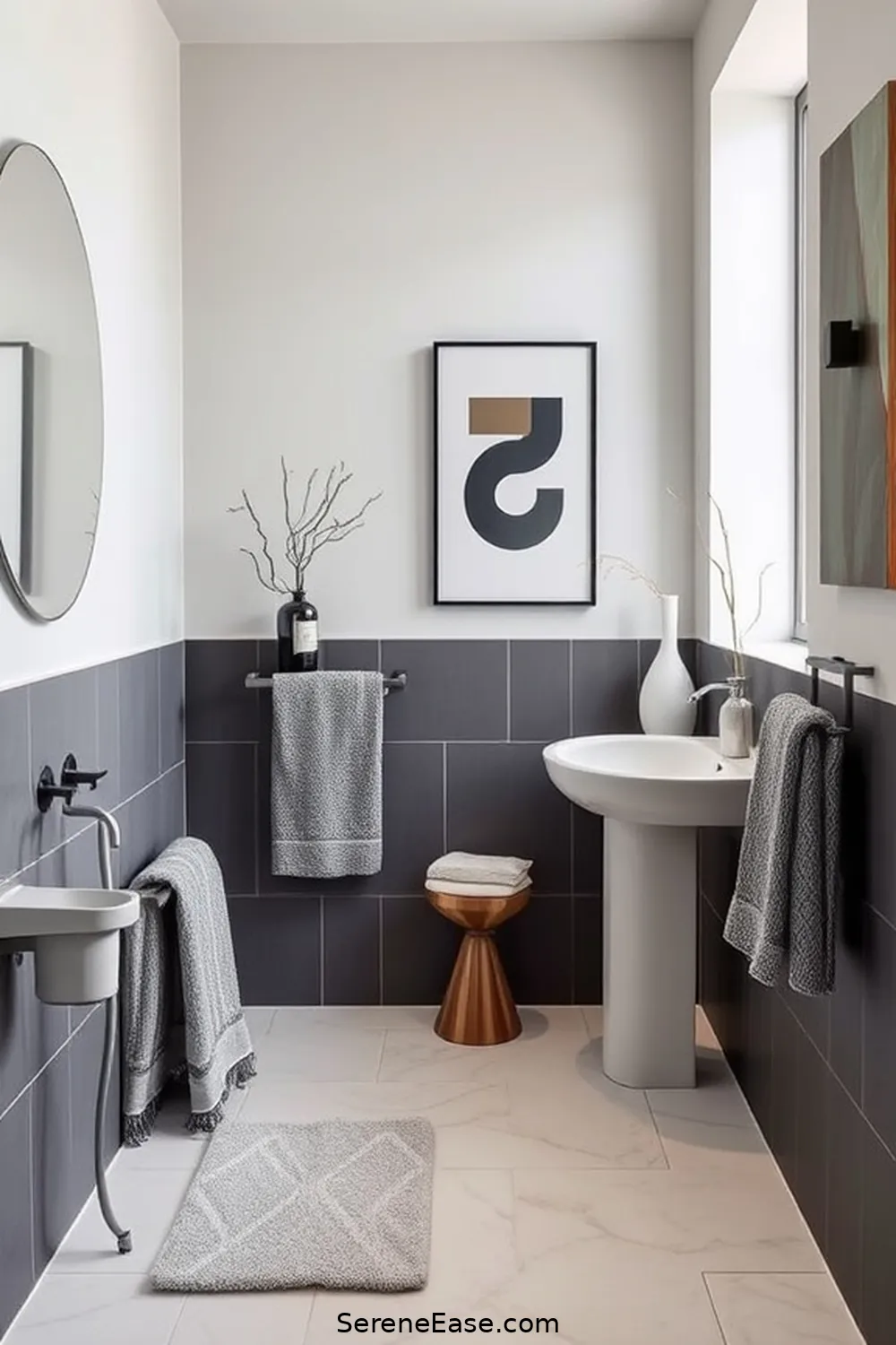 Achieving a Monochromatic Bathroom in Mid-Century Modern Style 8 Accessorizing With Purpose for Achieving a Monochromatic Bathroom in Mid-Century Modern Style
