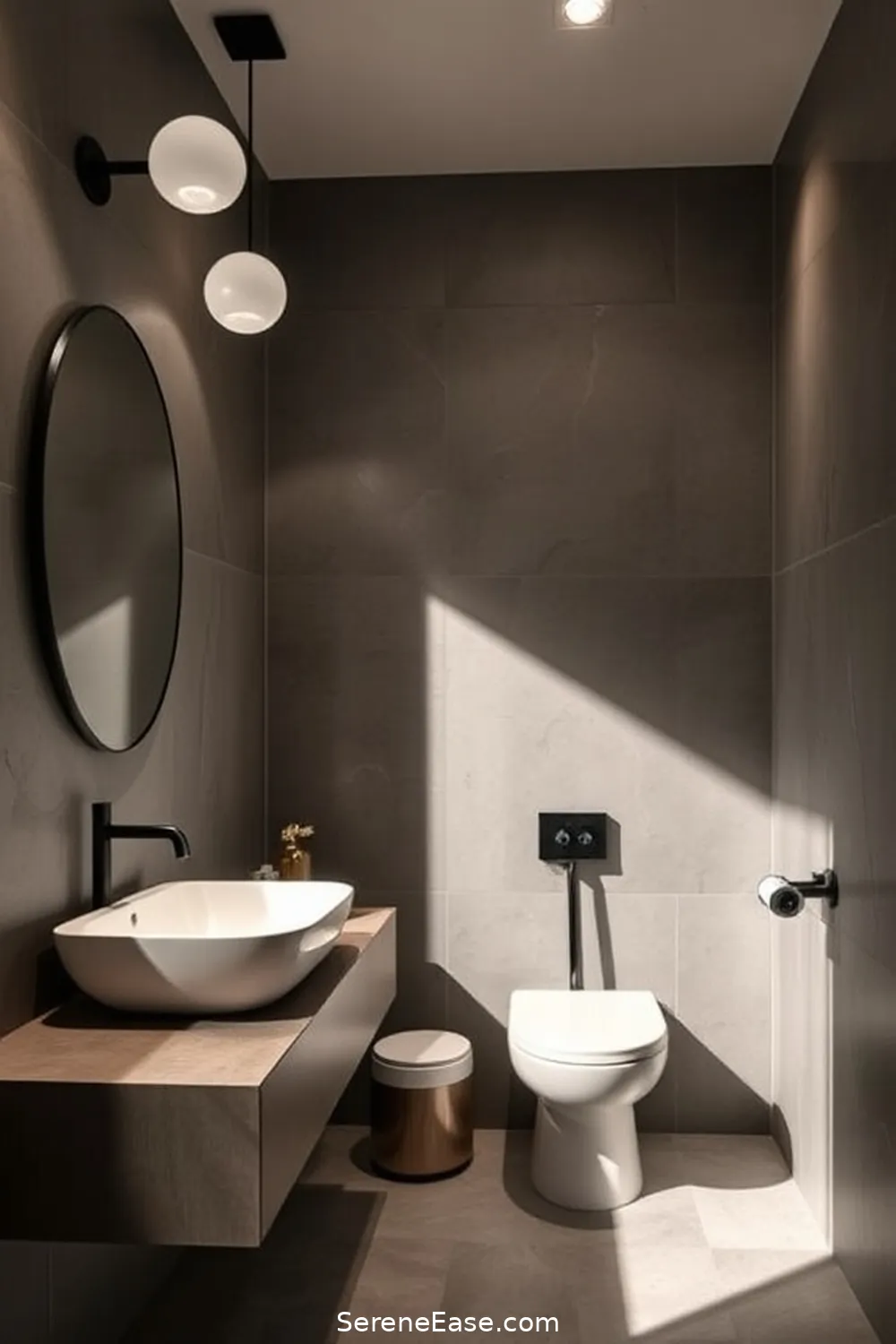 Achieving a Monochromatic Bathroom in Mid-Century Modern Style 6 Lighting Considerations for a Monochromatic Look for Achieving a Monochromatic Bathroom in Mid-Century Modern Style