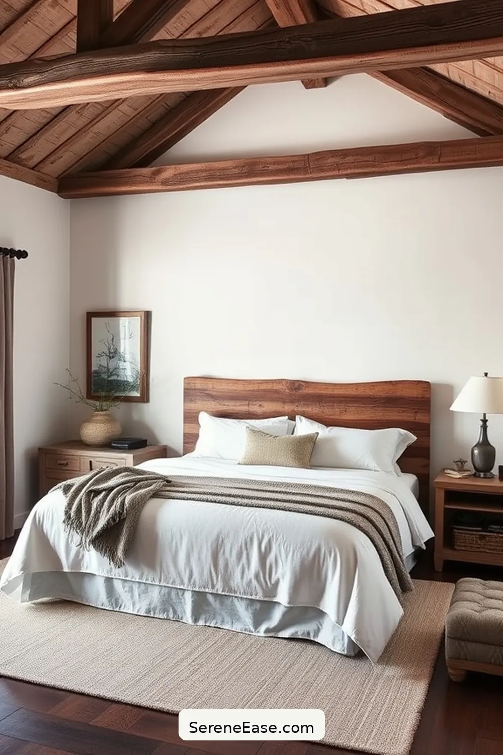 Achieving a Monochromatic Rustic Bedroom Style 3 Incorporating Rustic Materials for Achieving a Monochromatic Rustic Bedroom Style